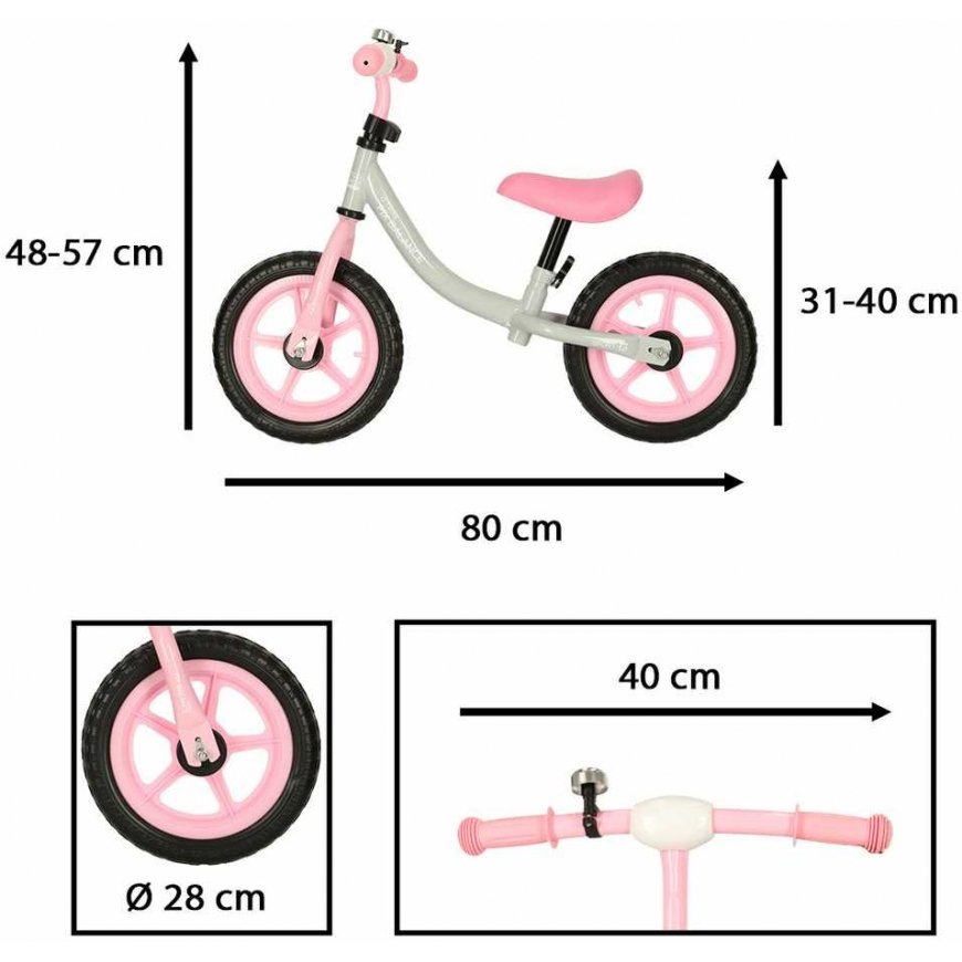 Trike Fix Balance Bike, white with pink trim. – 3