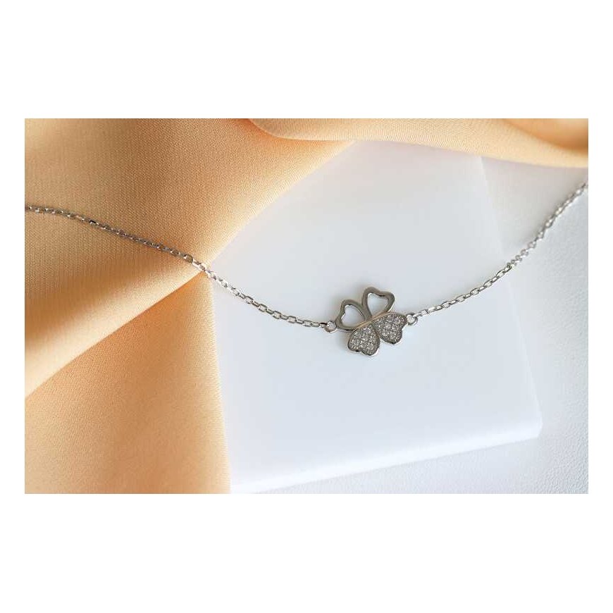 Brilio Silver Gold-plated bracelet Four-leaf clover with zircons BRC69Y – 4
