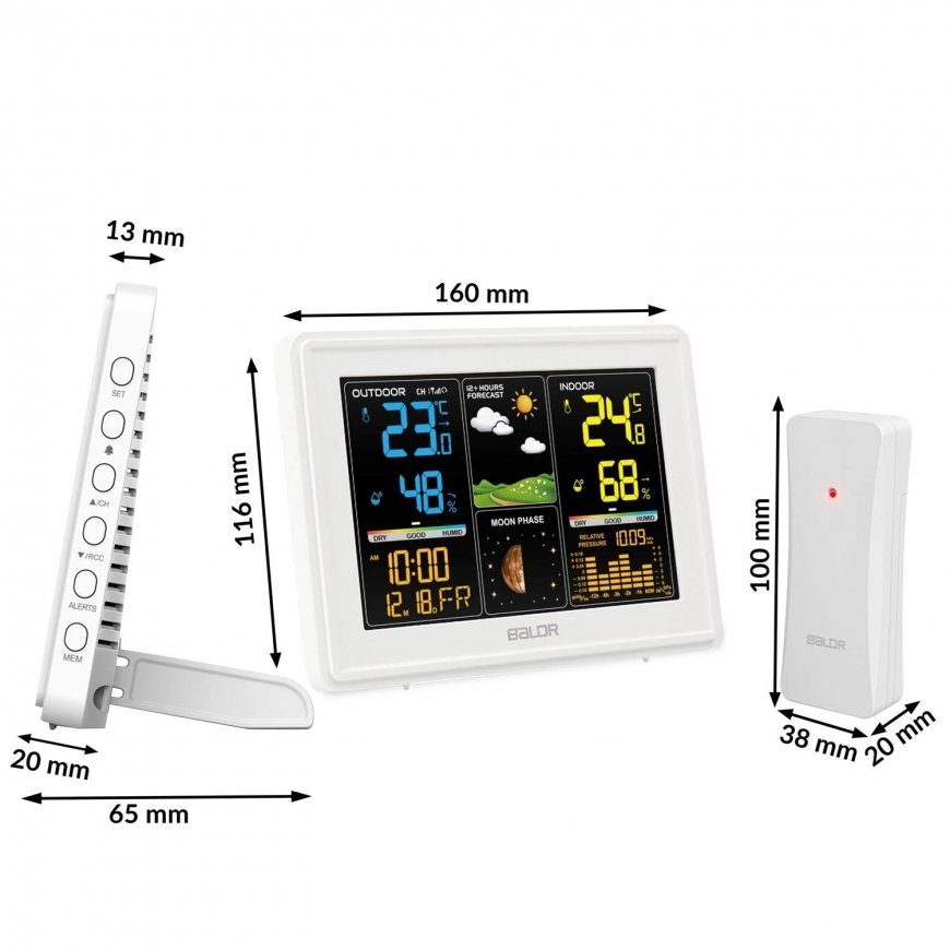Berdsen Meteorologinė stotis su ekranu BD-907 balta – 4