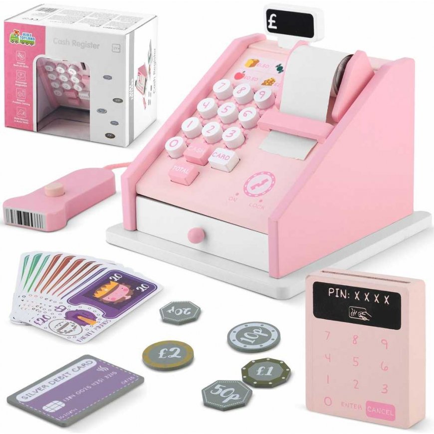 Ricokids Wooden toy store cash register