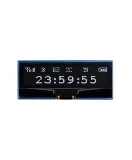 2.23” 128x32px OLED display, SPI/I2C, black/white, for Raspberry Pi Pico, Waveshare 19750