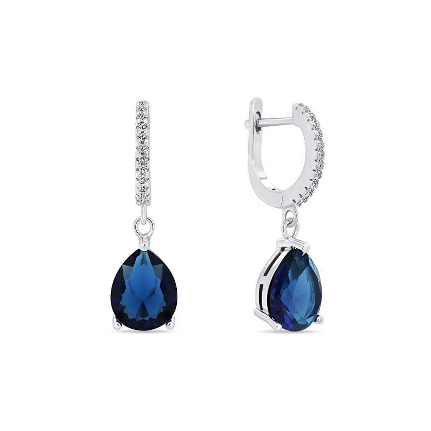 Brilio Silver Brilio Silver Charming silver earrings with dark blue zircons EA638WB