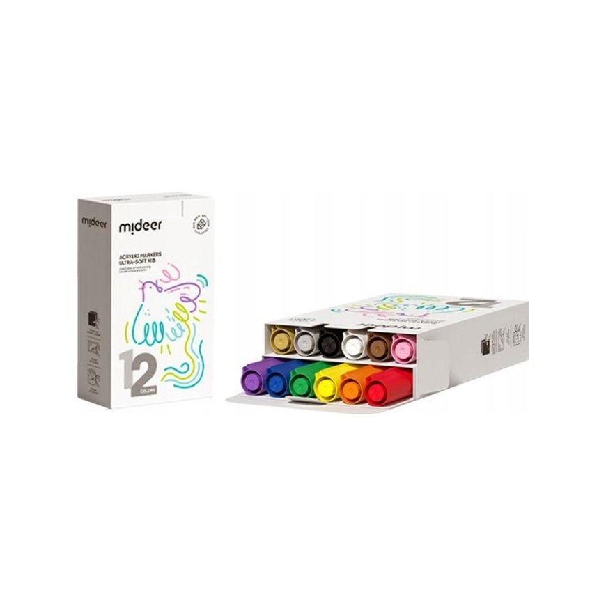 Mideer Markery Akrylowe 12 szt MD1259