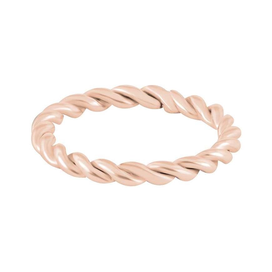 Troli Modern Twisted Rose Gold Plated Ring
