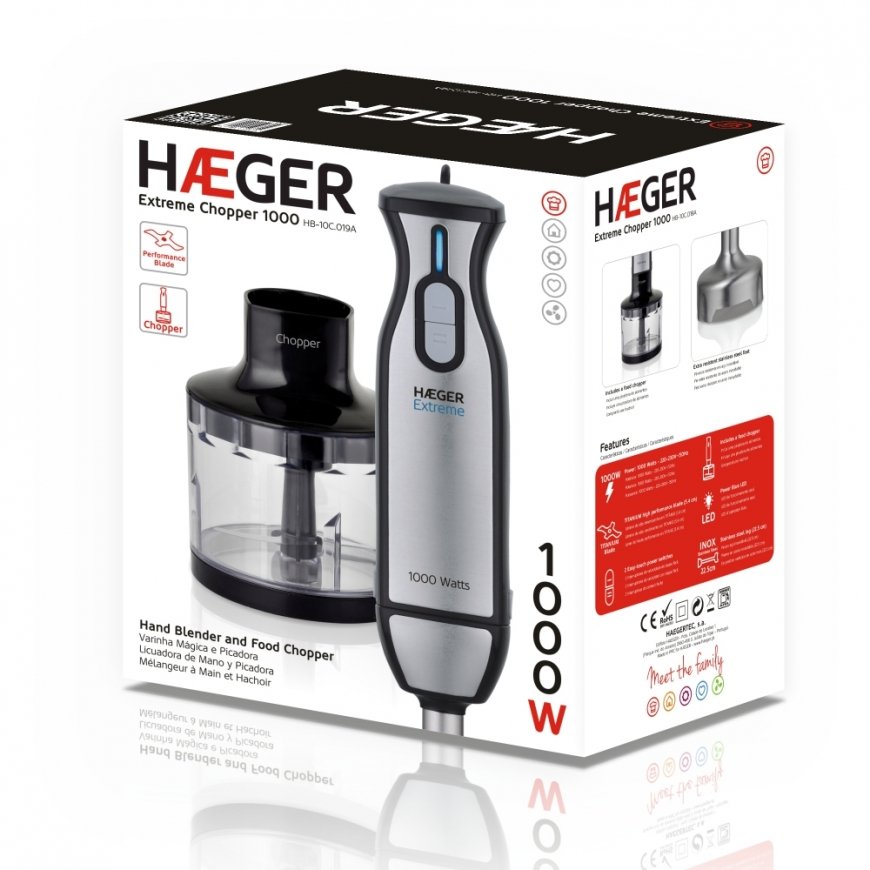 Haeger HB-10C.019A blenderis Iegremdējams blenderis 1000 W Melns, Nerūsējošs tērauds, Caurspīdīgs – 5