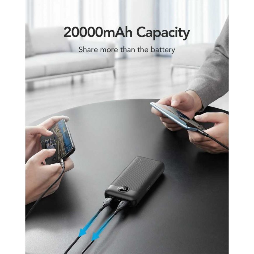 4Kom Išorinė baterija POWER BANK VEGER (L20S) 20000mAh (2xUSB 1xType-C QC3.0 20W) juoda – 3