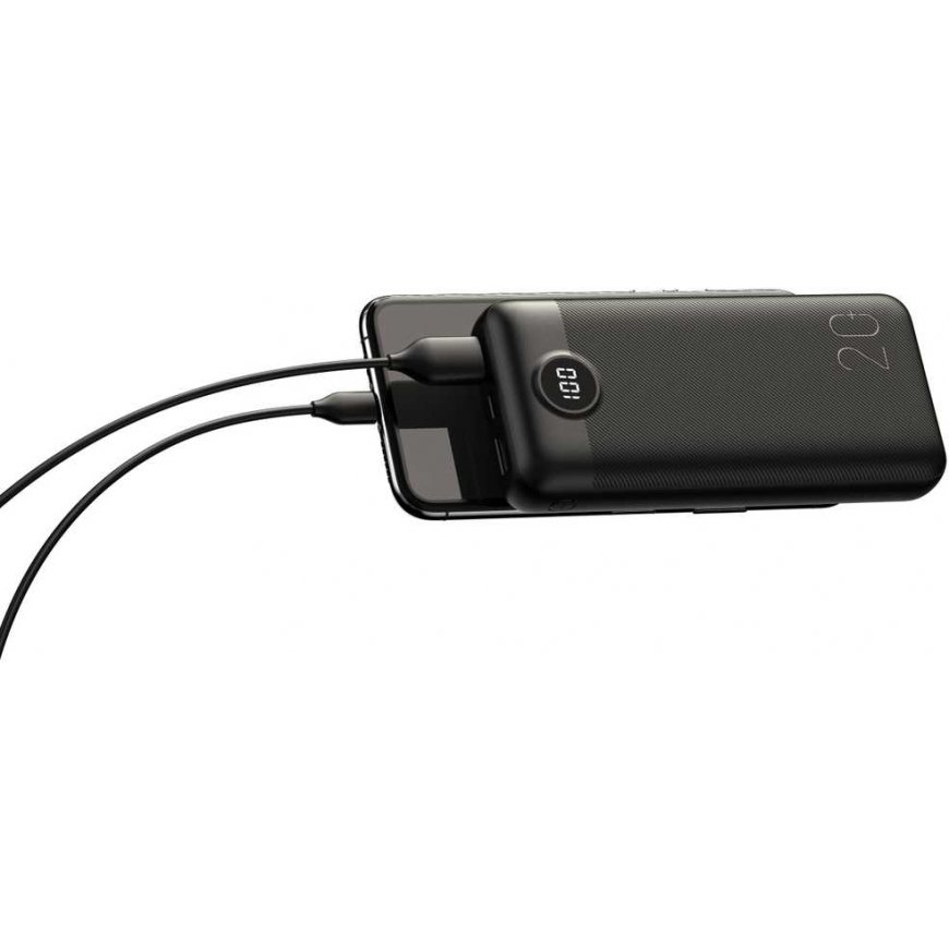 4Kom Išorinė baterija POWER BANK VEGER (L20S) 20000mAh (2xUSB 1xType-C QC3.0 20W) juoda – 5