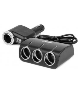 Tupakansytyttimen jakaja laturilla ja polttimolla 12v 24v 120w 80cm amio-04360