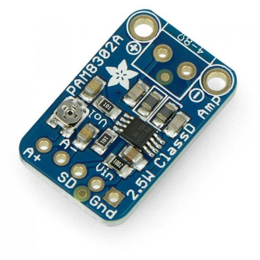 Mono 2.5WD class audio amplifier, PAM8302, Adafruit 2130