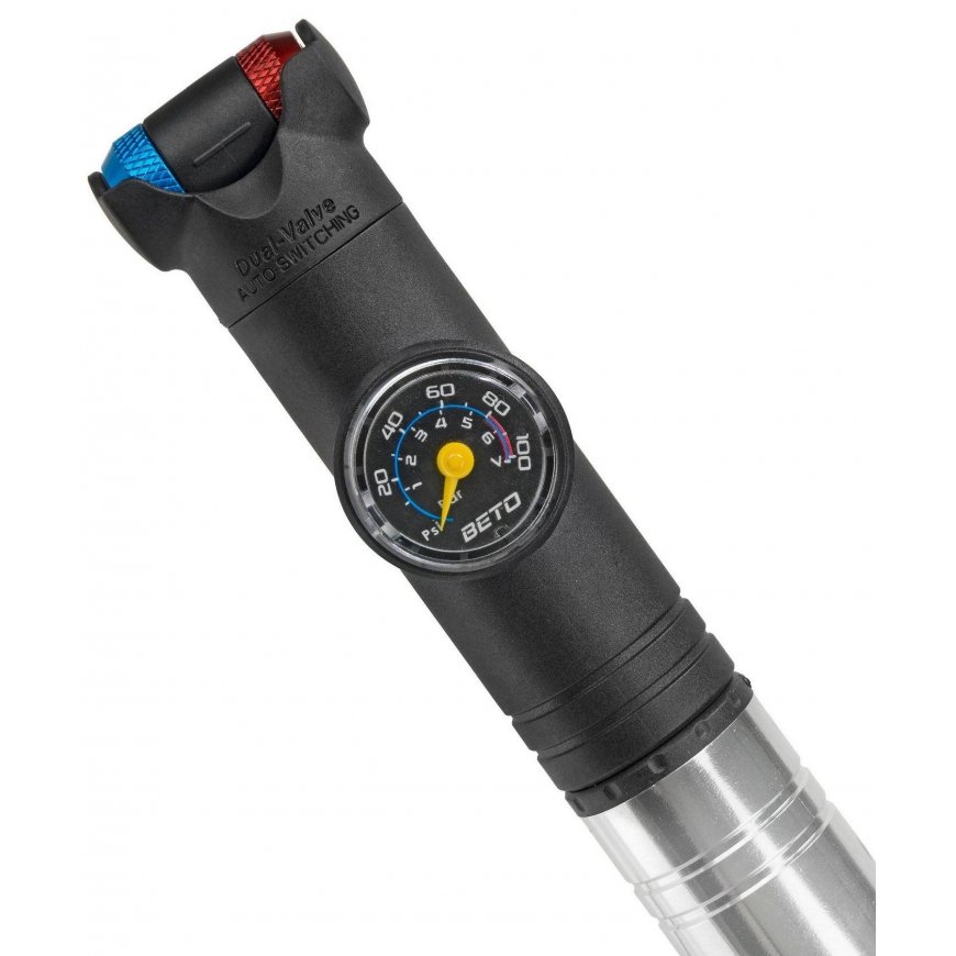 Pompa BETO Mini Alu TH-008AN pilkas su šlangute ir manometru 5.5bar – 3