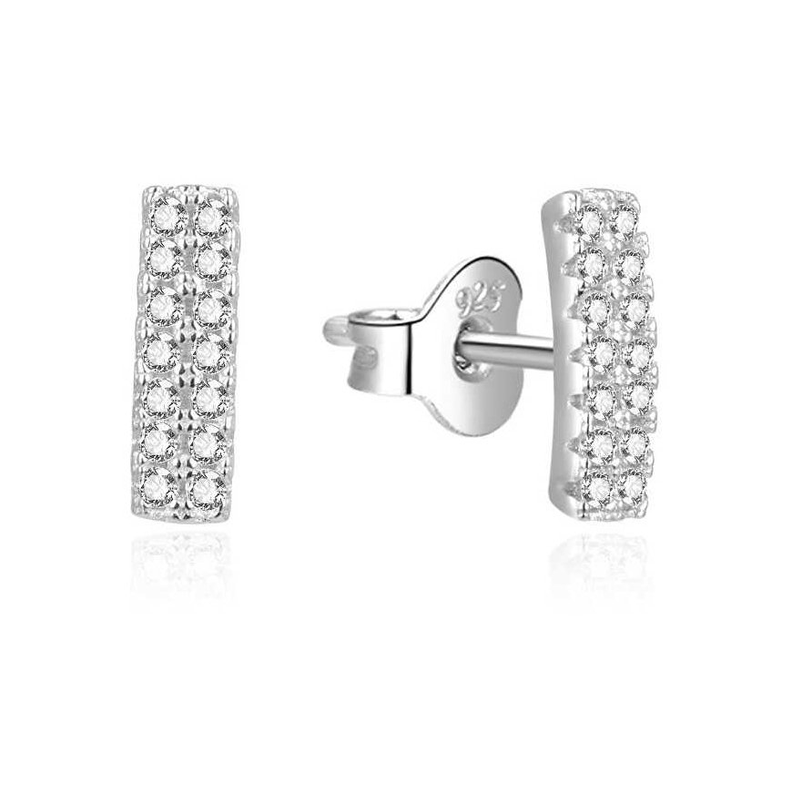 Beneto Shiny silver earrings with zircons AGUP2314L