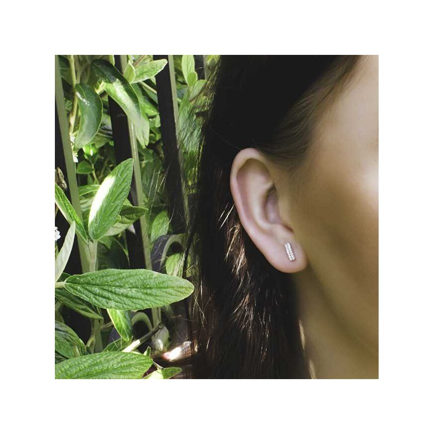 Beneto Shiny silver earrings with zircons AGUP2314L – 2