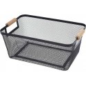 Storage Solutions Metal basket with wooden handles, 35.5 x 23 x 16 cm Storage Solutions Metal basket with wooden handles, 35.5 x 23 x 16 cm