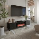 Cama RTV cabinet Volare 200 x 39 x 49 cm black/san sebastian + fireplace Cama RTV cabinet Volare 200 x 39 x 49 cm black/san sebastian + fireplace