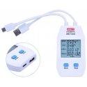 USB-A, USB-C tester, QC1.0/ 2.0/ 3.0/ 4.0 (Type C) and QC1.0/ 2.0/ 3.0 (Type A) protocols, 0~99999mAh 0~1000Wh 1~480?, 4~24VDC, USB-A, USB-C tester, QC1.0/ 2.0/ 3.0/ 4.0 (Type C) and QC1.0/ 2.0/ 3.0 (Type A) protocols, 0~99999mAh 0~1000Wh 1~480?, 4~24VDC,