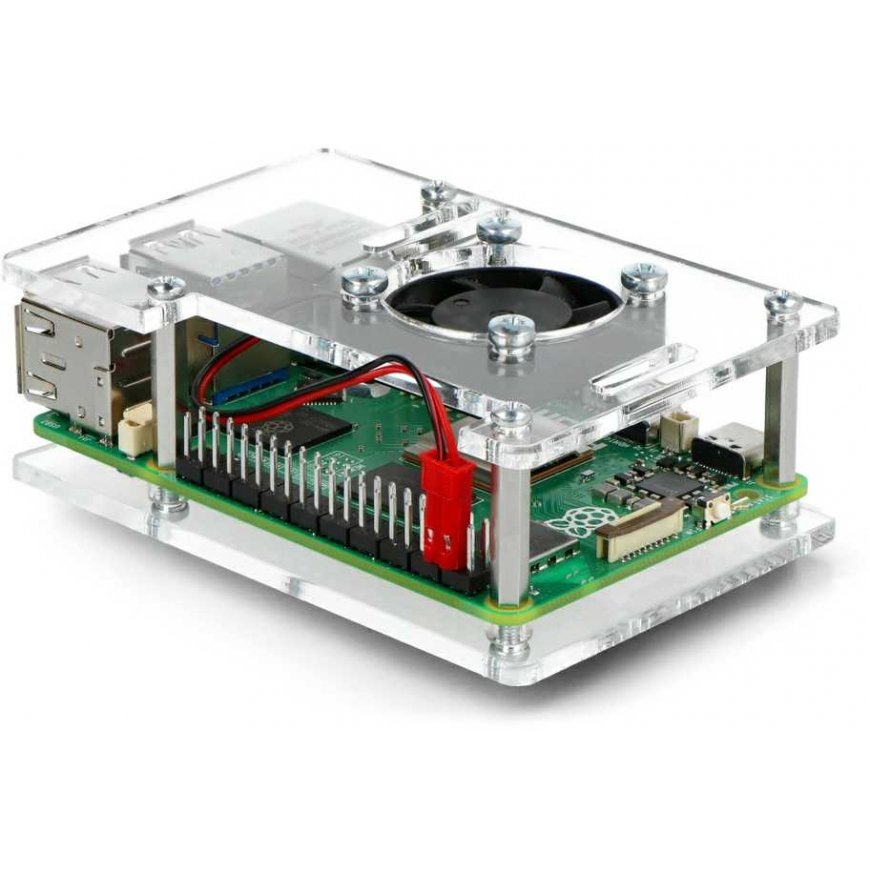 Gravlaser Dėklas Raspberry Pi 5 - atidaromas su ventiliatoriumi - skaidrus – 3