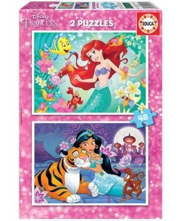 Palapeli Educa Disney Princess Ariel + Jasmine palapeli 2x48kpl