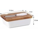 PORCELANOWA MASELNICZKA Z NOŻYKIEM POKRYWKA ACACIA KLAUSBERG KB-7785 WHITE PORCELANOWA MASELNICZKA Z NOŻYKIEM POKRYWKA ACACIA KLAUSBERG KB-7785 WHITE