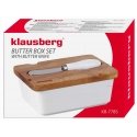 PORCELANOWA MASELNICZKA Z NOŻYKIEM POKRYWKA ACACIA KLAUSBERG KB-7785 WHITE PORCELANOWA MASELNICZKA Z NOŻYKIEM POKRYWKA ACACIA KLAUSBERG KB-7785 WHITE