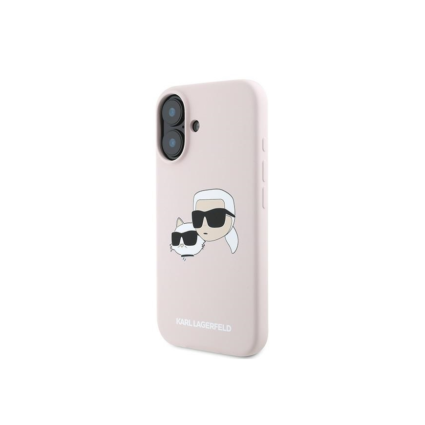 Karl Lagerfeld Silicone Case Heads Print MagSafe for iPhone 16 Plus - Pink – 3