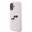 Karl Lagerfeld Silicone Case Heads Print MagSafe for iPhone 16 Plus - Pink