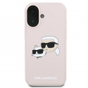 Karl Lagerfeld Silicone Case Heads Print MagSafe for iPhone 16 Plus - Pink