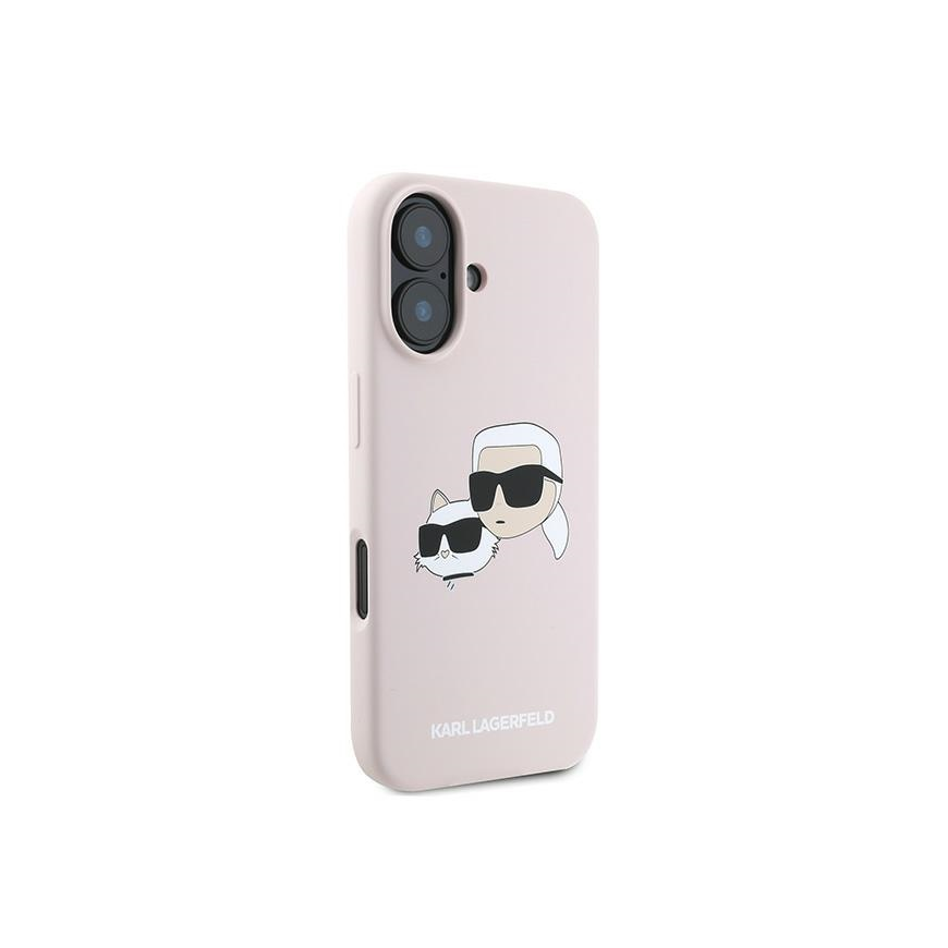 Karl Lagerfeld Silicone Case Heads Print MagSafe for iPhone 16 Plus - Pink – 5