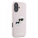 Karl Lagerfeld Silicone Case Heads Print MagSafe for iPhone 16 Plus - Pink