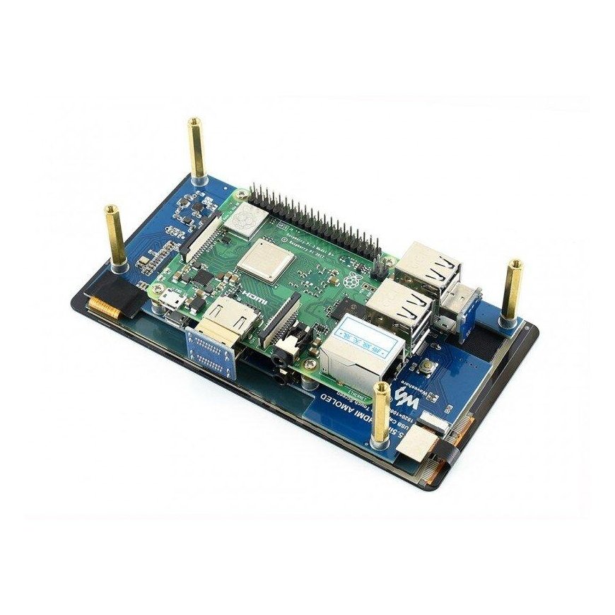 Jutiklinis ekranas, talpinis 5.5” AMOLED ekranas 1080x1920px HDMI + USB, skirtas Raspberry Pi 4B/3B+/3B/2B/Zero, Waveshare 16103 – 3