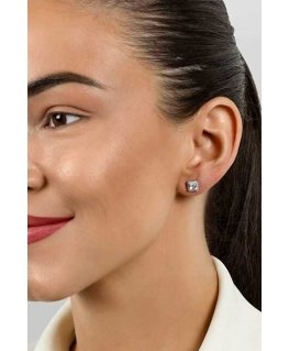 Brilio Silver Dazzling silver earrings with clear zircons EA613W