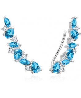 Beneto Charming long earrings with blue zircons AGUP3299LB