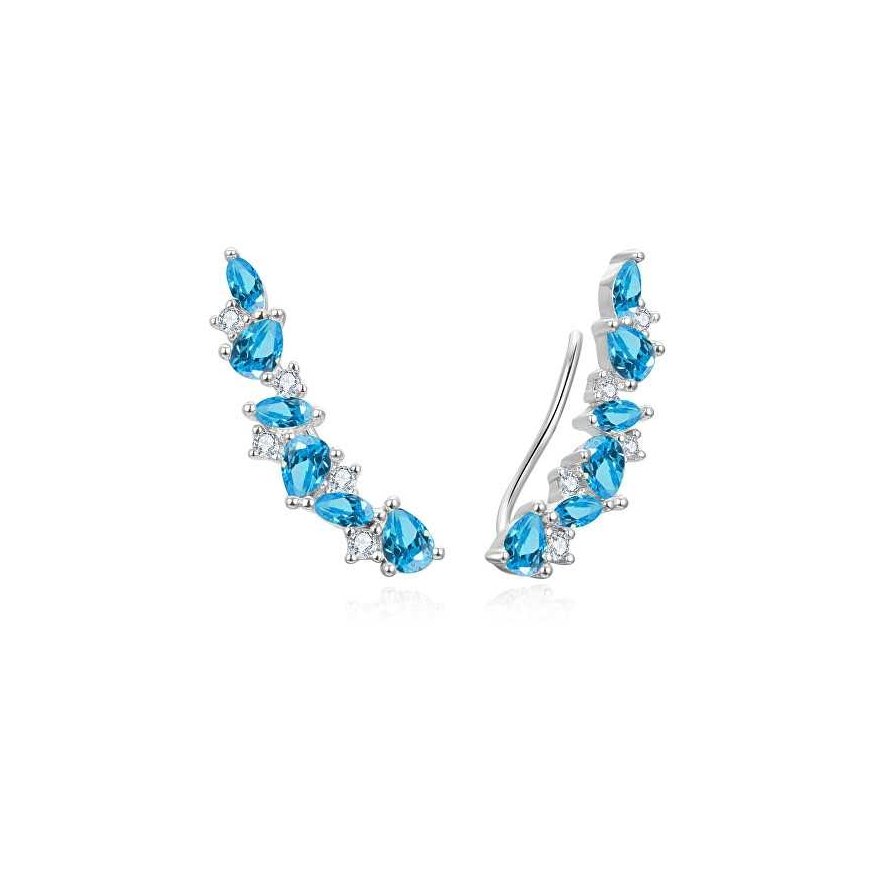 Beneto Charming long earrings with blue zircons AGUP3299LB