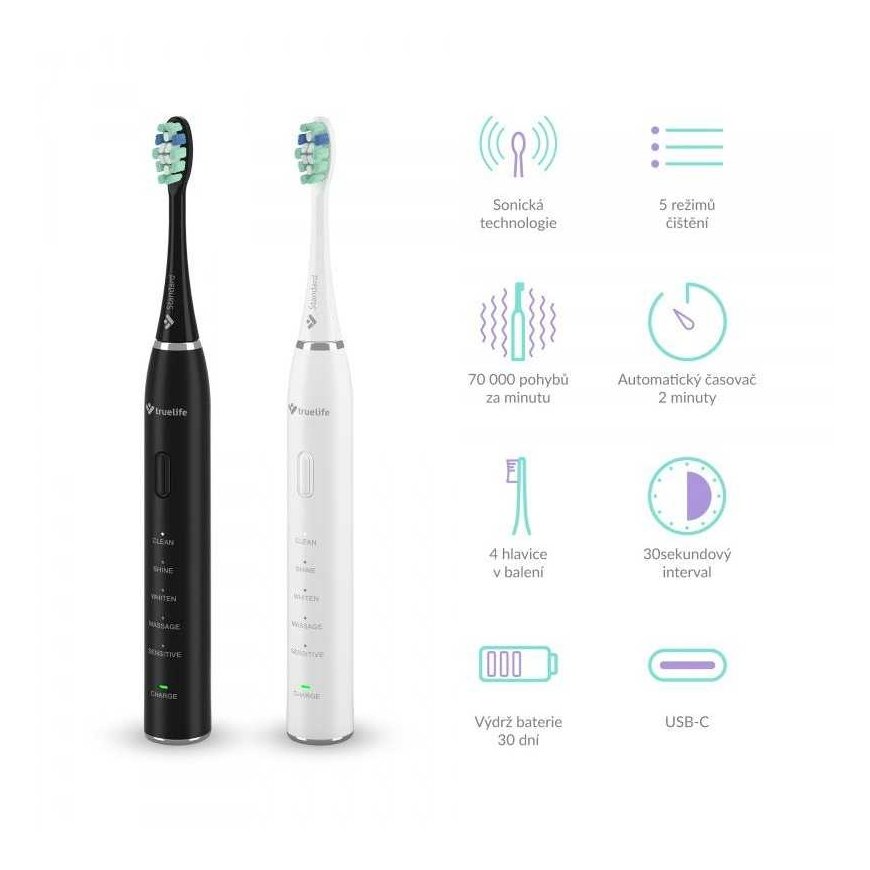 Dantų šepetėlis TrueLife SonicBrush Clean30 Duo – 4