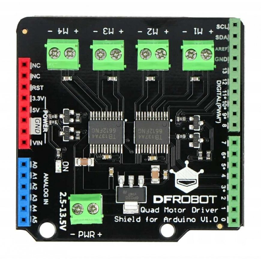 DFRobot TB6612 nelimoottoriohjain - 4-kanavainen 13,5 V/1,2 A – 4