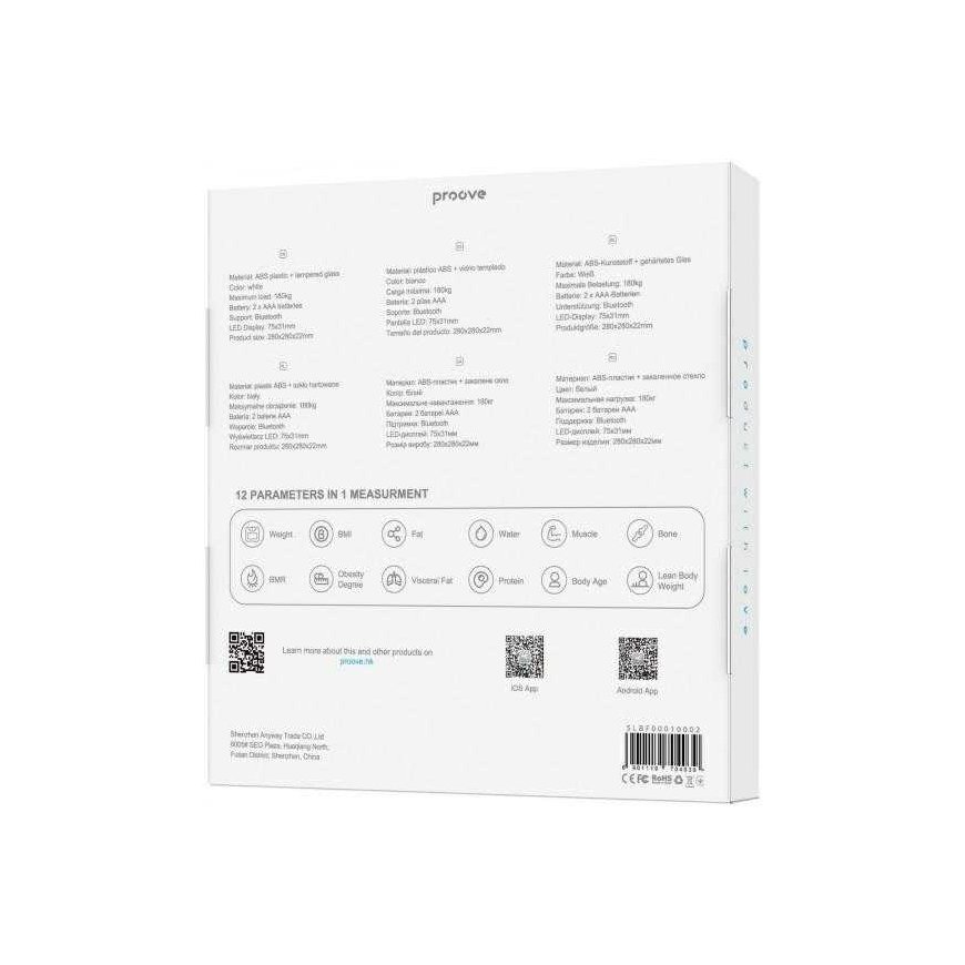 Proove išmaniosios svarstyklės Balance Bluetooth baltos spalvos – 2