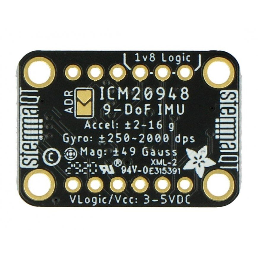 ICM-20948 9DoF, 3-akselinen kiihtyvyysanturi, gyroskooppi ja magnetometri I2C/SPI Qwiic, Adafruit 4554 – 3