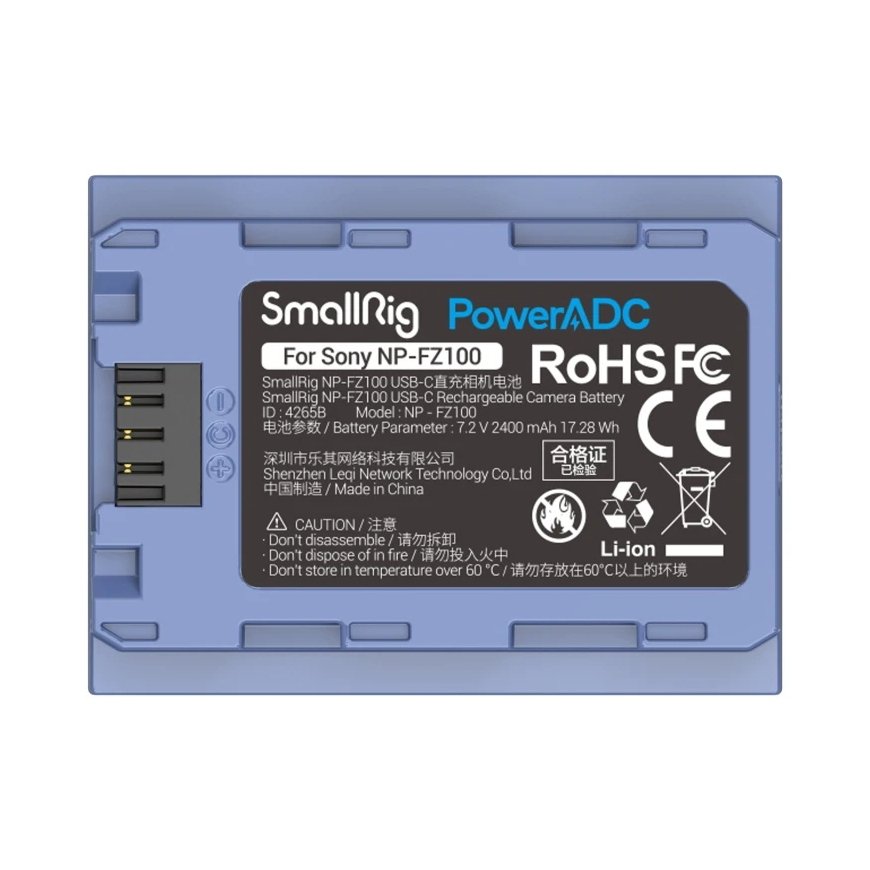 SmallRig NP-FZ100 USB-C Litium polymeeri (LiPo) 2400 mAh – 3