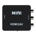 RoGer Adapter to Transfer RCA to HDMI Signal (+Audio) Black RoGer Adapter to Transfer RCA to HDMI Signal (+Audio) Black