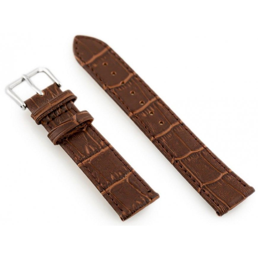 Pacific W41 leather watch strap - dark brown - 20mm – 2