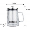 ZAPARZACZ DO KAWY HERBATY SZKLANY 600ML FRENCH PRESS KLAUSBERG KB-7763 Sidabrinis ZAPARZACZ DO KAWY HERBATY SZKLANY 600ML FRENCH PRESS KLAUSBERG KB-7763 Sidabrinis