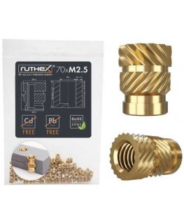 Ruthex M2.5 threaded insert – Rx-M2.5x5.7 - 70 pcs.