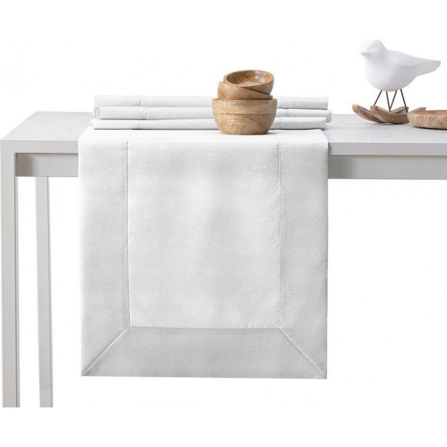 AmeliaHome Tablecloth AH VESTA BRD White 30X80