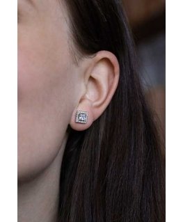 Beneto Silver square earrings AGUP1553S