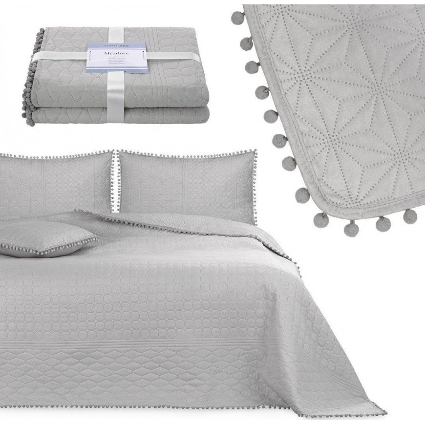 AmeliaHome Bedspread Silver 240x260