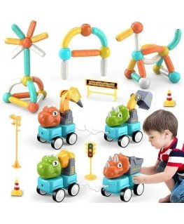Woopie Magnetic building blocks dinosaurs, 84 pcs.