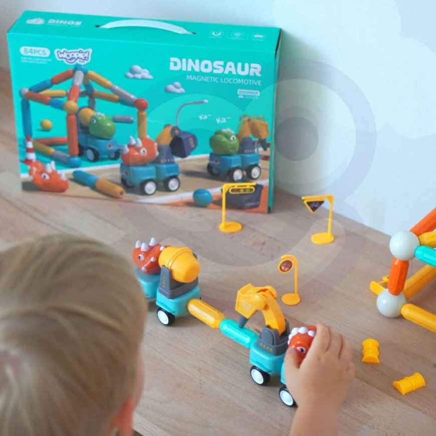 Woopie Magnetic building blocks dinosaurs, 84 pcs. – 2