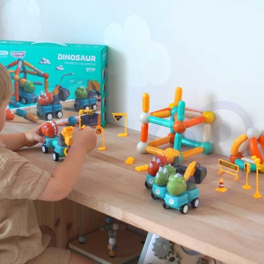 Woopie Magnetic building blocks dinosaurs, 84 pcs. – 3