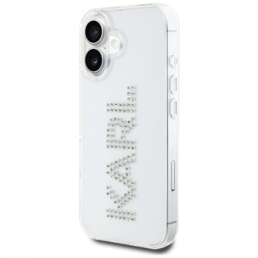 Dėklas Karl Lagerfeld IML Rhinestones Logo do iPhone 16 permatomas – 3