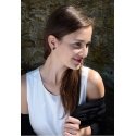 Troli Pink Flower Earrings Plated Steel with Black Center KE-006 Troli Pink Flower Earrings Plated Steel with Black Center KE-006