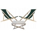 Chaise longue table set + 2 loungers, Green, Woodok Chaise longue table set + 2 loungers, Green, Woodok